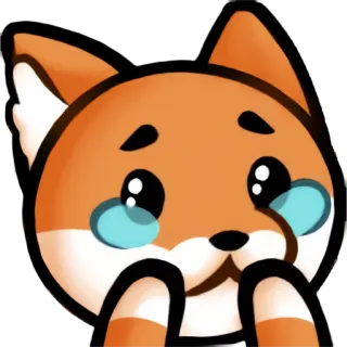 😥 raposa, chorando, emoticon, triste, animal, desenho animado, fofo whatsapp sticker