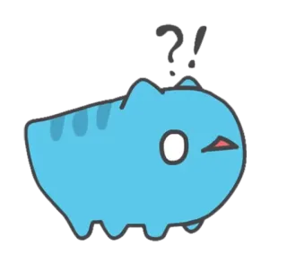 ❓ ?! gato, azul, adesivo, desenho animado, ponto de interrogação, confuso telegram sticker