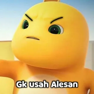 😅 Gk usah Alesan Cartone animato, Arrabbiato, Dinosauro, Giallo, Espressione, Frustrato telegram sticker