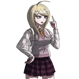 🤔 Kaede Akamatsu Danganronpa V3: Killing Harmony Аниме, Персонаж, Danganronpa, Каэдэ Акамацу, Школьная форма, Светлые волосы telegram sticker