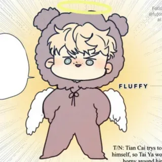 🍭 FLUFFY kawaii, ángel, oso, pijama entero, lindo whatsapp sticker