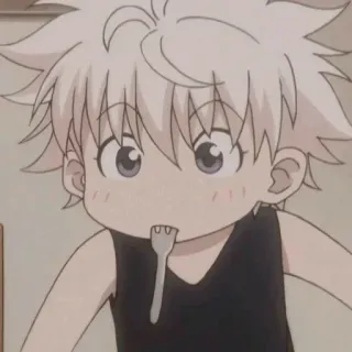 🌑 Killua Zoldyck Hunter x Hunter 애니메이션, 만화, 아이, 포크, 귀여운 telegram sticker