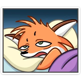 😴 renard, endormi, fatigué, dessin animé, animal telegram sticker