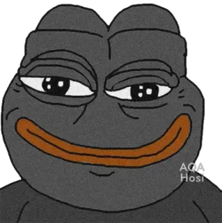 🙂 Pepe the Frog AQA Hosi pepe, kikker, meme, internet, cartoon, glimlach telegram sticker