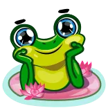 🥺 лягушка, животное, милый, пруд, кувшинка, мультфильм whatsapp sticker
