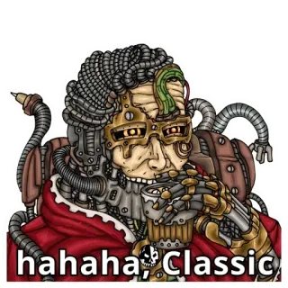 😏 hahaha, Classic cyborg, mechanical, classic, hahaha, drinking telegram sticker