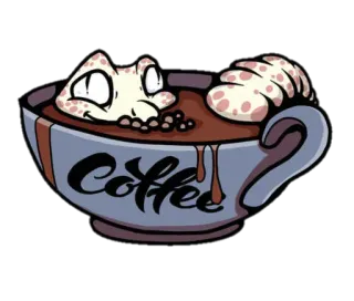 😵 Coffee Kaffee, Gecko, Tier, süß, Tasse telegram sticker