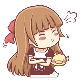 😒 Chibi, Wütend, Cartoon, Niedlich, Mädchen, Anime, Sticker telegram sticker