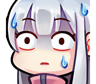 ❣️ 动漫, 漫画, 卡哇伊, 卡通, 女孩, 害怕, 可爱, 汗 telegram sticker