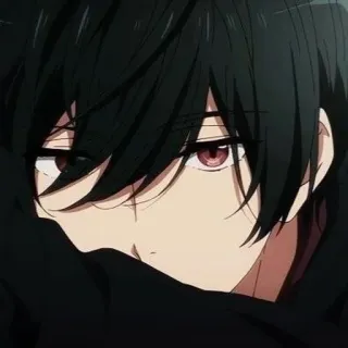 🌨 Anime, Junge, Schwarze Haare, Rote Augen whatsapp sticker