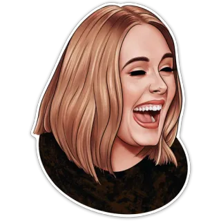 😂 Adele певец, знаменитость, портрет, женщина, музыка, поп telegram sticker