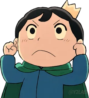 💪 Cartoon, Anime, Roi, Colérique, Cape, Couronne telegram sticker