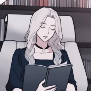 ✖️ vrouw, lezen, boek, anime, manga, persoon whatsapp sticker