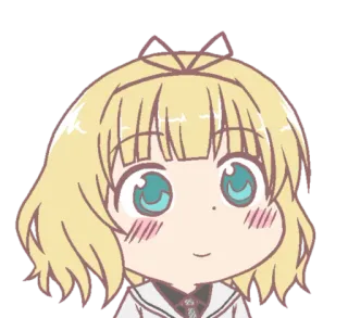 😍 Anime, Chibi, Carino, Capelli Biondi, Sorrisetto, Personaggio whatsapp sticker