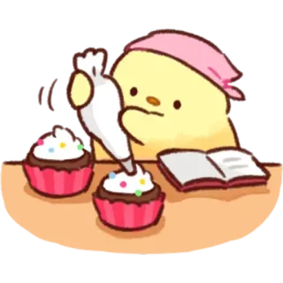 🧁 ทำขนม, คัพเค้ก, น่ารัก, การ์ตูน, ของหวาน, คาวาอิ telegram sticker