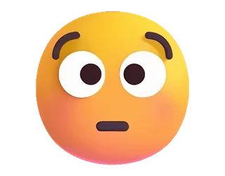 😳 อีโมจิ, ใบหน้า, สีหน้า, ประหลาดใจ, อารมณ์, สีเหลือง telegram sticker