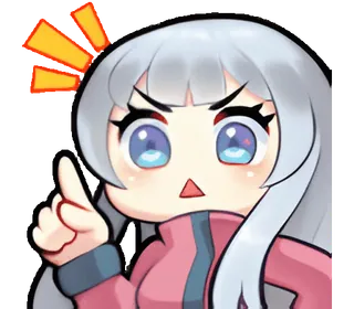 ❤️ 动漫, 贴纸, 可爱, 生气, Q版, 指着 telegram sticker