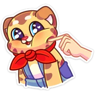 ☺️ 猫, 動物, 可愛い, ステッカー, 漫画, つまむ, 頬 telegram sticker