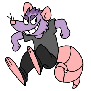 😘 rata, dibujos animados, animal, roedor, personaje, ilustración whatsapp sticker