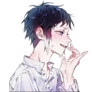 😅 Anime, Männlich, Errötend, Junge telegram sticker