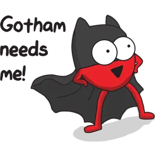 😎 dessin animé, chauve-souris, rouge, créature, cape whatsapp sticker