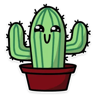 😃 kaktus, roślina, słodkie, kawaii, naklejka, pustynia, natura, sukulent telegram sticker