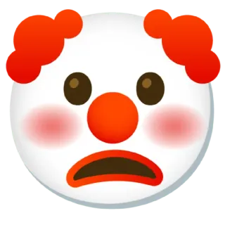 🙁 clown, emoji, sad, clown face, face telegram sticker