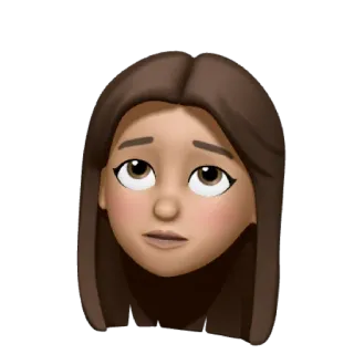 ❤️ Emoji, Mulher, Rosto, cabelo castanho, Emoticon whatsapp sticker
