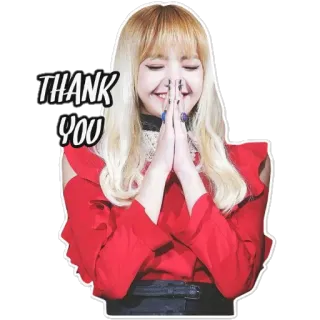 🙏 Lisa THANK YOU kpop, lisa, blackpink, bedankt, groet, zanger, idool telegram sticker