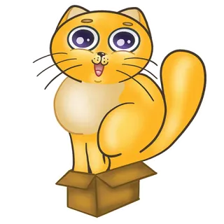 📦 cat, kitten, box, animal, pet, cute, cartoon whatsapp sticker