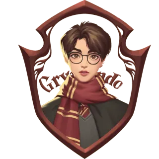 🤓 Harry Potter Gryffindor gryffindor, harry potter, schal, zauberer, porträt, haus, schule telegram sticker