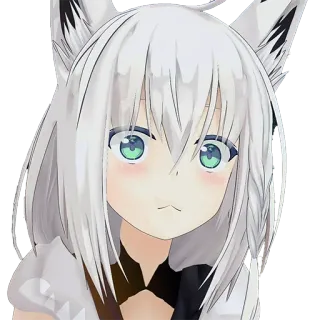 🌽 Shirakami Fubuki Hololive anime, vtuber, hololive, fox girl, anime girl, cute telegram sticker