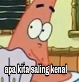 ➖ Patrick Star Spongebob Squarepants apa kita saling kenal spongebob, patrick, étoile de mer, dessin animé, mème telegram sticker