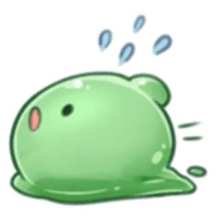 🏃 слайм, зеленый, милый, капля, игровой персонаж, монстр telegram sticker