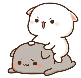 ❤️ kucing, imut, hewan, kawaii, kartun, stiker telegram sticker