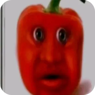 👄 pepper, red pepper, vegetable, funny face, surreal, meme, bell pepper telegram sticker