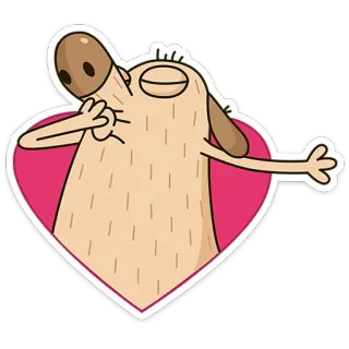 😘 pies, kreskówka, serce, słodki, zwierzę whatsapp sticker