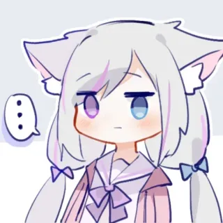 🙄 ... Anime, Mèo gái, bối rối, dễ thương, Manga, Kawaii telegram sticker