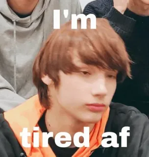 🌸 I'm tired af 피곤, 졸림, 지침, 기분, 표정 telegram sticker