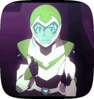👍 Pidge Gunderson Voltron: Legendary Defender 皮吉·冈德森, 战神金刚, 动画, 竖起大拇指, 卡通, 绿色圣骑士 telegram sticker