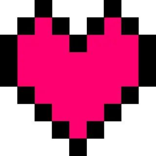 ❤ 픽셀 아트, 하트, 핑크, 사랑, 게임 telegram sticker