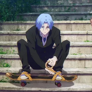 💎 Langa Hasegawa SK8 the Infinity anime, skateboard, boy, blue hair, Langa Hasegawa, SK8 the Infinity telegram sticker
