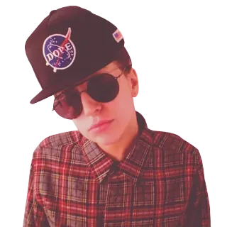 😐 DOPE persona, sombrero, gafas de sol, cuadros, nasa, guay telegram sticker