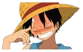 😑 Monkey D. Luffy One Piece 애니메이션, 만화, 몽키 D. 루피, 원피스, 해적, 밀짚모자, 캐릭터 telegram sticker