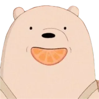 😁 Ice Bear We Bare Bears Dessin animé, Ours, Ours polaire, We Bare Bears, Drôle, Mignon, Orange telegram sticker