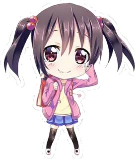 😍 Chibi, Anime, Cartone animato, Ragazza, Carino, Kawaii, Personaggio telegram sticker