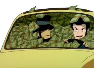💰 Lupin the 3rd Люпен III, Аниме, Деньги, Мультфильм, Богатство, Машина whatsapp sticker