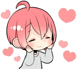 🥰 动漫, 爱心, 可爱, 粉色, 漫画 telegram sticker