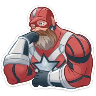 😐 Red Guardian superhéroe, Marvel, Red Guardian, cómic, personaje, Vengador telegram sticker