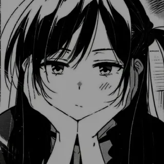 📍 アニメ, 女の子, 漫画, 悲しい, ポートレート telegram sticker